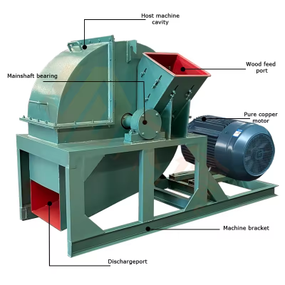 Lentinus Edodes Fungus Wood Chip Crusher Double Feed Port Sawdust Crushing Equipment for Sale photo-3
