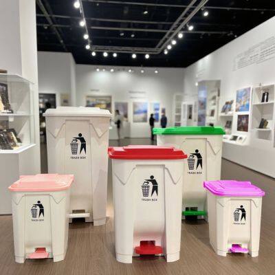 Custom Color 50L HDPE Dustbin for Outdoor Public Use Plastic Garbage Can Box With Lid Pedal for Rubbish/Trash/Garbage/Waste Bins photo-2