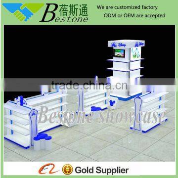 elegant customized wood display stand and rack furniture decoration design for shoe shop