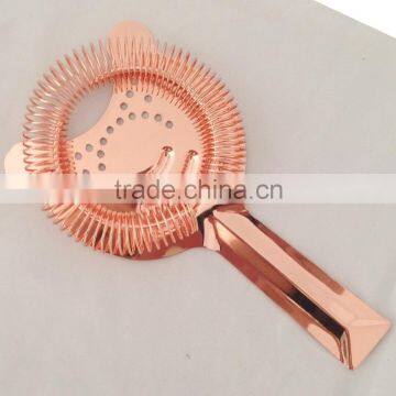 stainless steel ice cocktail strainer with copper plated color