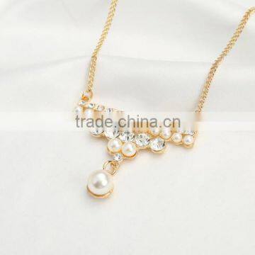 2016 Fashion Long Chain Necklace Designs Pearl Pendant Necklace photo-2