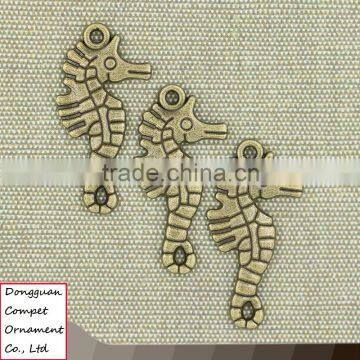 Wholesale Antique Brass Retro Stereo Zinc Alloy Hippocanpal Pendant photo-3