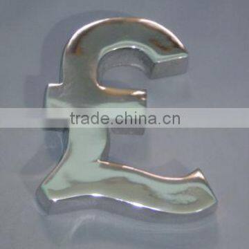 Cast Aluminum Decorative British Pound sign/ Table top for Bank/Home/ Office / Business/ promotional & Corporate Gifts/Showpiece