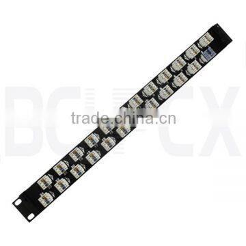 19'' Fiber Optic RJ45 24 Port 180 degree Cat6 patch panel