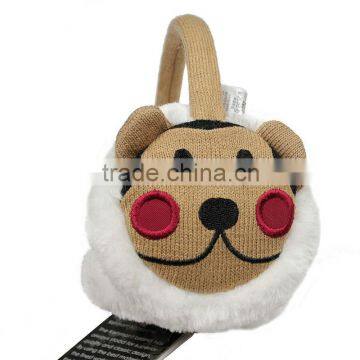 2014 new fresh fashion bear head design cute kids winter earmuff