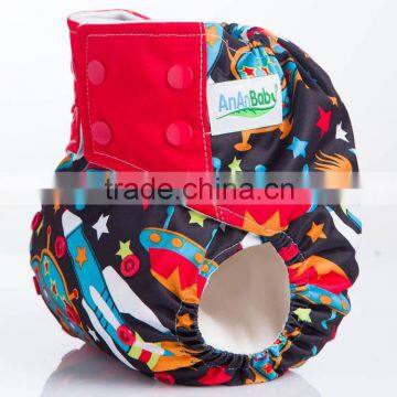 2016 Baby Product New Design Machine Washable AIO Cotton Cloth Diapers