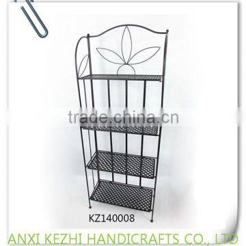 KZ140008 4 tiers wrought iron indoor home supermarket shelf metal vegetable rack