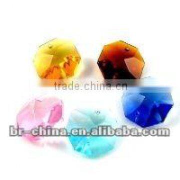 Octagon crystal beads