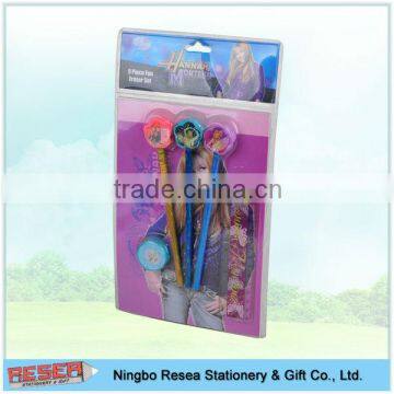 kids cartoon pencil easer stationery drawing set