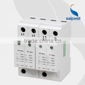 SAIP/SAIPWELL Newest 385/440V 60KA 2 Poles Convenient Use IP65 Electrical Surge Protector