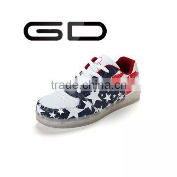 GD flag design popular LED lights plus sizes casual shoes women