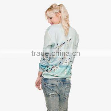 fashion beach seagull high quality 3d digital print fullprint crewneck sweatshirt spring autumn unisex custom oversized pullover