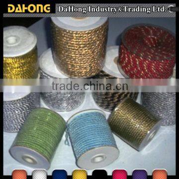 4mm eco-friendly gold shinny round metallic nylon cord