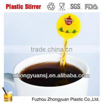 Yellow Stick Top"flower" Plastic Stir Stick to Stir Food ,beverage,fruit