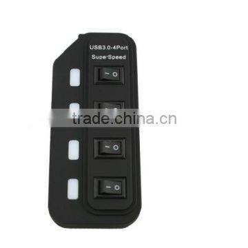 Super Speed 5Gbps 4 Port Usb 3.0 Hub with power switch for computer