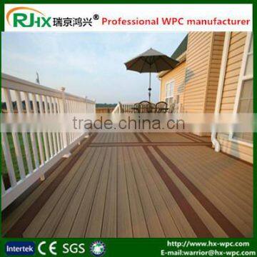 Plastic composite decking floor for outdoor garden walkway floor with good price wood plastic composite decks