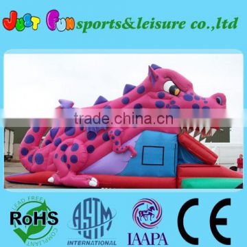 pink dragon inflatable fun city, inflatable adults playground ,obstacle course for sale