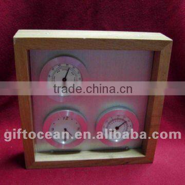 metal weather station clock, gifts clock, thermometer & hygrometer clock