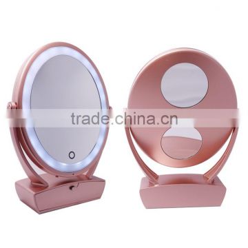 Oval shape double side light mirror with 5X magnifying and 10X magnifying                        
                                                                                Supplier's Choice