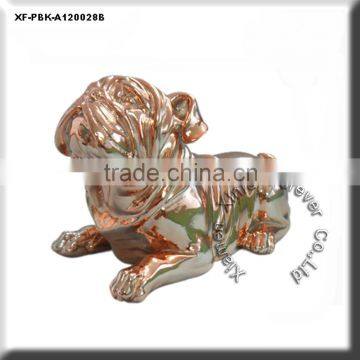 chrome plating resin dog money coin bank