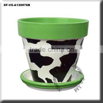 ceramic cow print flower pot