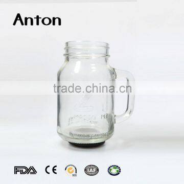 16oz straw and tin lid mason jar with handle