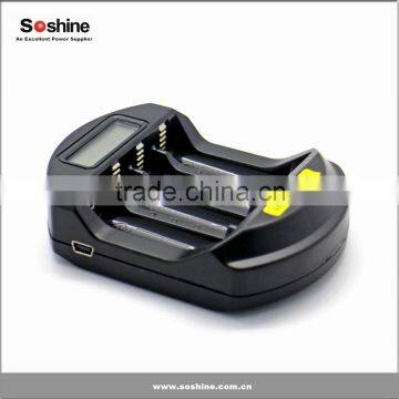 Soshine LiFePO4 14500/10440 NiMH AA/AAA LCD Quick Battery Charger(USB 5V+DC 12V) NI-MH aa Aaa Battery Charger