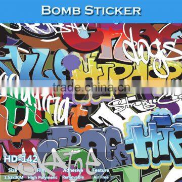 HD-142 SINO Wholesale Air Bubble Free Car Body Bomb Sticker Vinyl