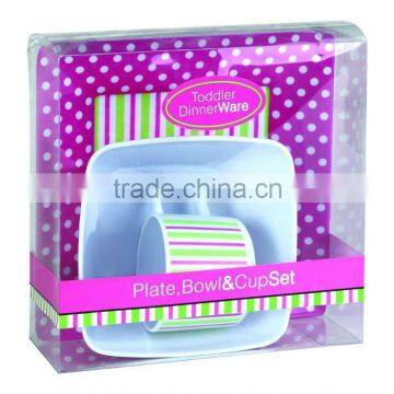 Top quality 3pc safe kidware melamine table ware for children