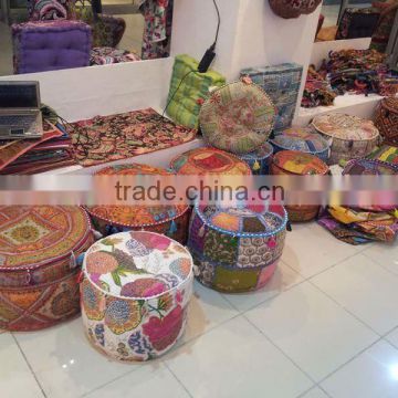 Wholesale Lots~of Vintage Alteration Patchwork Poufs Ottomans-directly from manufacturer in India