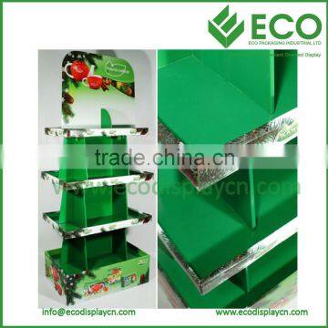 Supermarket 4 Shelves 4 side Floor Pallet Display, Cardboard Pallet Display For Retail