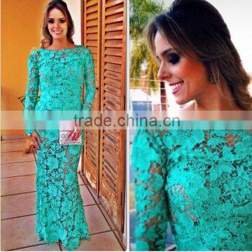 Marvelous Gorgeous Splendid and Posh lace green dress, lace long dresses, stretch lace dress