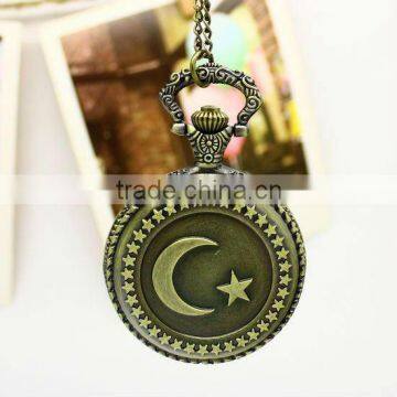 Fashion star and moon watch necklace,necklace watch,pendant watch necklace