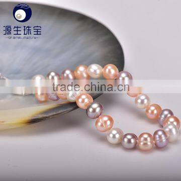 Wholesale mixed color bracelets with silver plated real pearl