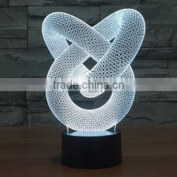 Mosunx Busines Night Light Optical 3D Chain Link Lighting Laser Cut Desk Lamp With USB Port LED for Children photo-5