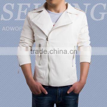 White fashionleather jacket for men