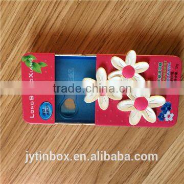 Tin box made in China sliding lid cheap rectangular small candy tin can