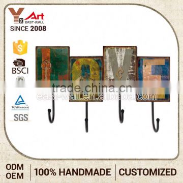 Advantage Price Customized Logo Rustic Metal Jelwery Wall Hanger Pear Shaped Hooks