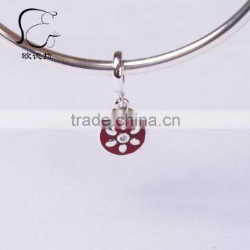 2014 New Enamel crystal Silver charms bracelet wholesale