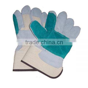 Leather reinforced palm working gloves , leather gloves factory