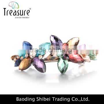 fashion jewelry Multi-color crystal Flowers shape cute barrettes bridal hair accessories hair barrette