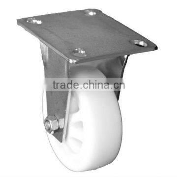 Heavy Duty Stainless Steel Plate 5" 6" 8" inch Nylon wheel - Fixed Caster 400-800KG Loading for Industrial or Medical Trolley