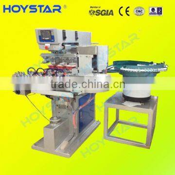 high rapid automatic bottle caps pad printing machine 3 color