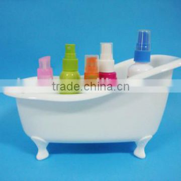 white plastic bathtub , PP bathtub container for bottle and soap