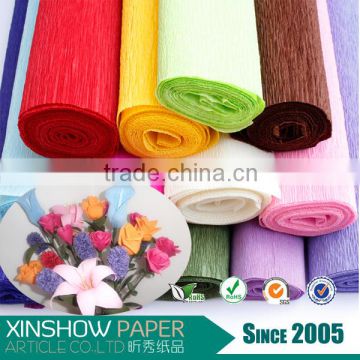 2016 papel decorativo wrapping roll crepe paper flowers