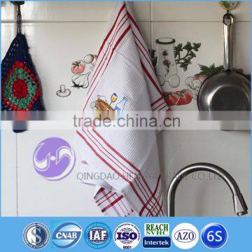 cheap white embroidered waffle White 100% Cotton Flour Sack Towel