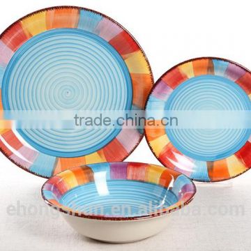 18pcs stoneware hand painted dinnerware set,cheap dinnerware