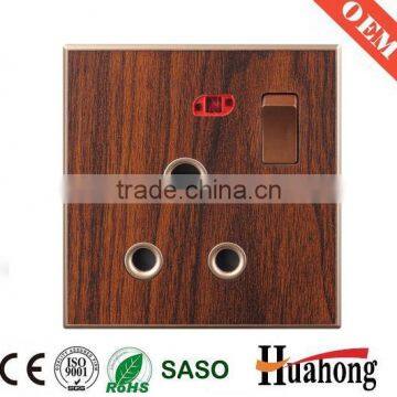Double 13A Multi Function Grain of Wood Wall Socket With Switch photo-5