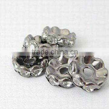 Brass Rhinestone Beads, Grade A, Waves Edge(RB-A006-10MM-B)