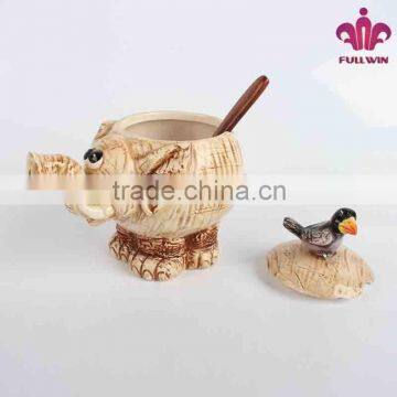 Ceramic Elephant Honey Jars With Spoon photo-4